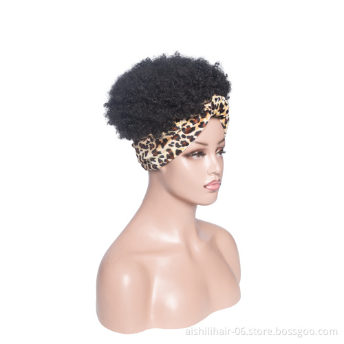 Aishili wholesale non slip wig Leopard headband Afro deep headband wigs for black women